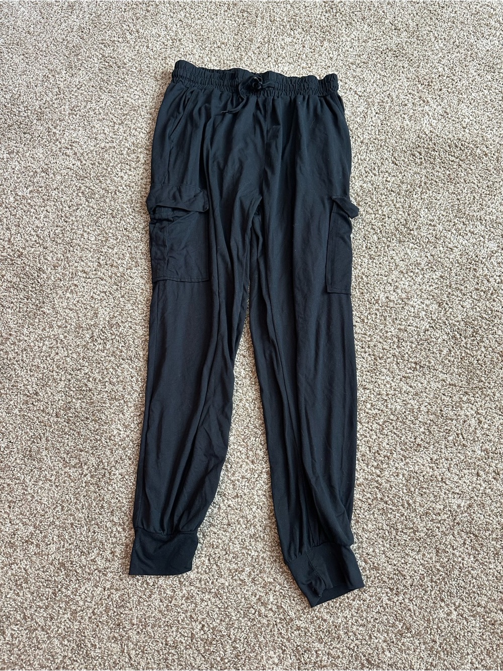 Black Women’s Cargo Jogger Pants - Lightweight Comfort
